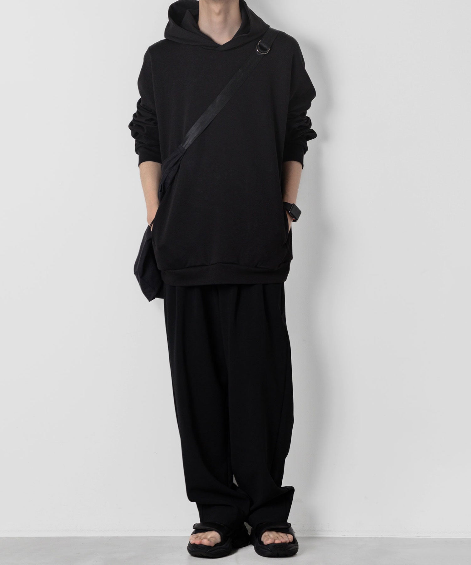 【ATTACHMENT】ATTACHMENT アタッチメントのCO/PE DOUBLE KNIT HOODIE - BLACK 公式通販サイトsession福岡セレクトショップ