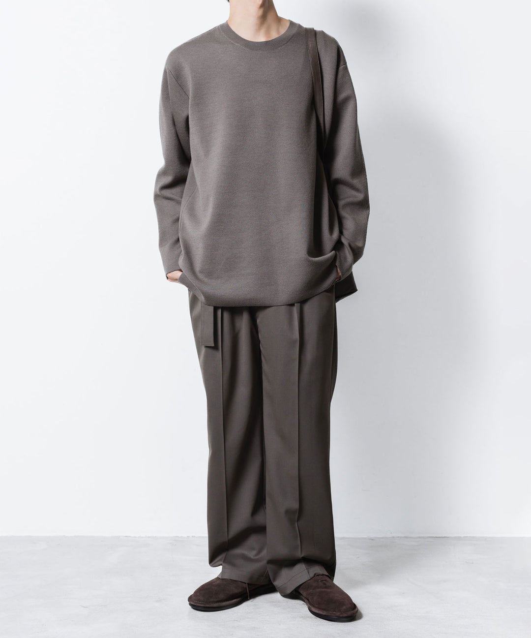 ATTACHMENT アタッチメントのWOxPE DOUBLE FACE KNIT CREW NECK PULLOVER - KHAKI GRAYの公式通販サイトsession福岡セレクトショップ