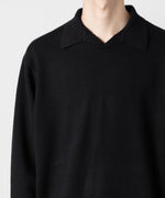 画像をギャラリービューアに読み込む, ATTACHMENT アタッチメントのBRITISH WO KNIT POLO  PULLOVER L/S - BLACK 公式通販サイトsession福岡セレクトショップ
