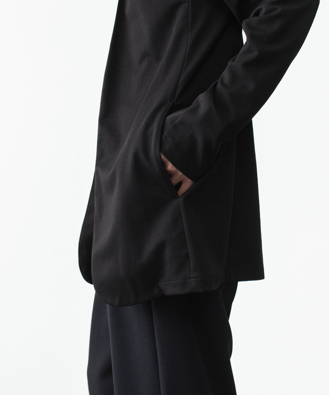ATTACHMENT アタッチメントのCOTTON DOUBLE FACE COLLARLESS CARDIGAN - BLACKの公式通販サイトsession福岡セレクトショップ