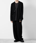 画像をギャラリービューアに読み込む, ATTACHMENT アタッチメントのCOTTON DOUBLE FACE COLLARLESS CARDIGAN - BLACK 公式通販サイトsession福岡セレクトショップ
