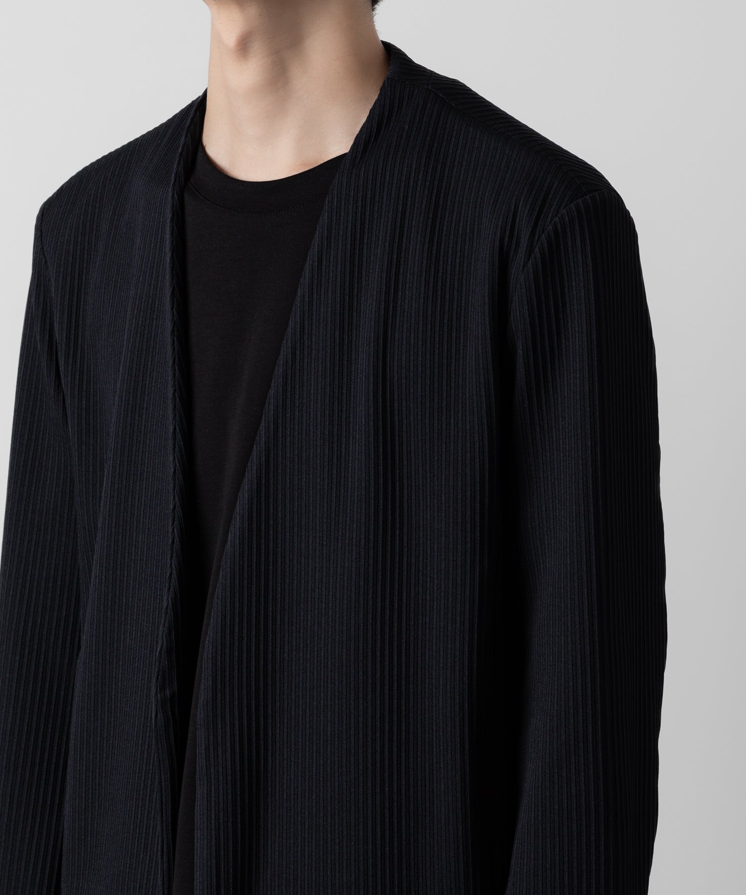 ATTACHMENT アタッチメントのPE STRETCH RIB COLLARLESS CARDIGAN - D.NAVY 公式通販サイトsession福岡セレクトショップ