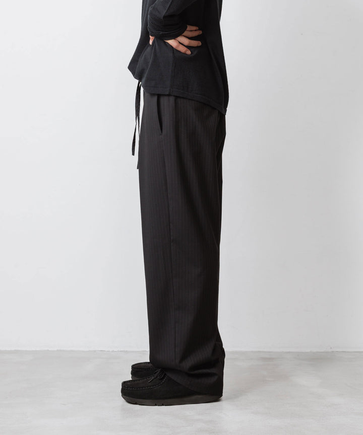 ATTACHMENT アタッチメントのT/W/SI STRETCH GABARDINE 1TUCK EASY TROUSERS - S.BLACKの公式通販サイトsession福岡セレクトショップ