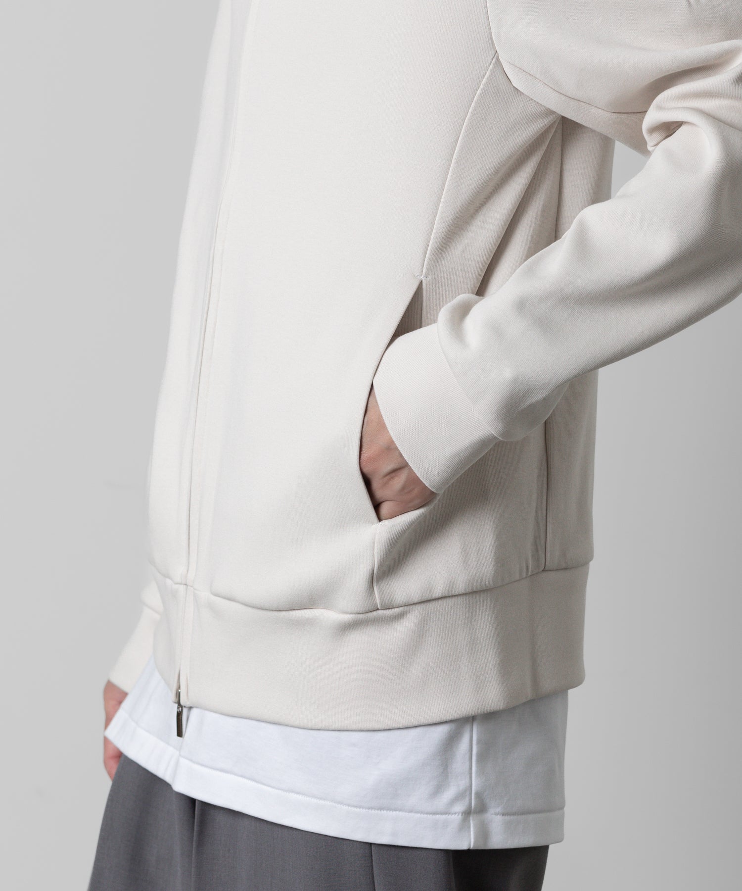 ATTACHMENT アタッチメント-LIMITED-のCO/PE DOUBLE FACE KNIT ZIP UP HOODIE - OFF WHITEの公式通販サイトsession福岡セレクトショップ