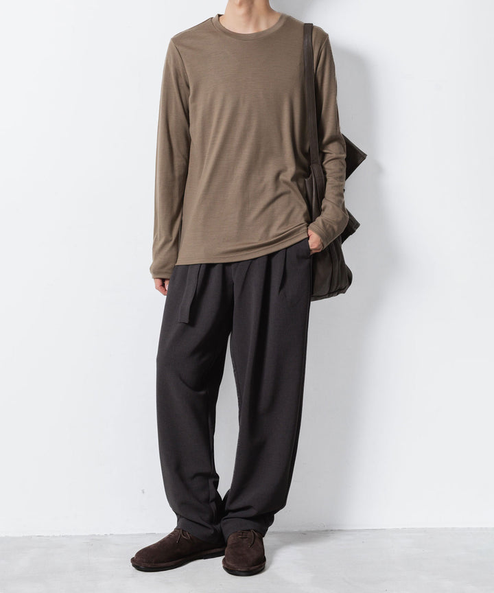 ATTACHMENT アタッチメントの1/60 WOOL SMOOTH SLIM FIT L/S TEE - CAMELの公式通販サイトsession福岡セレクトショップ