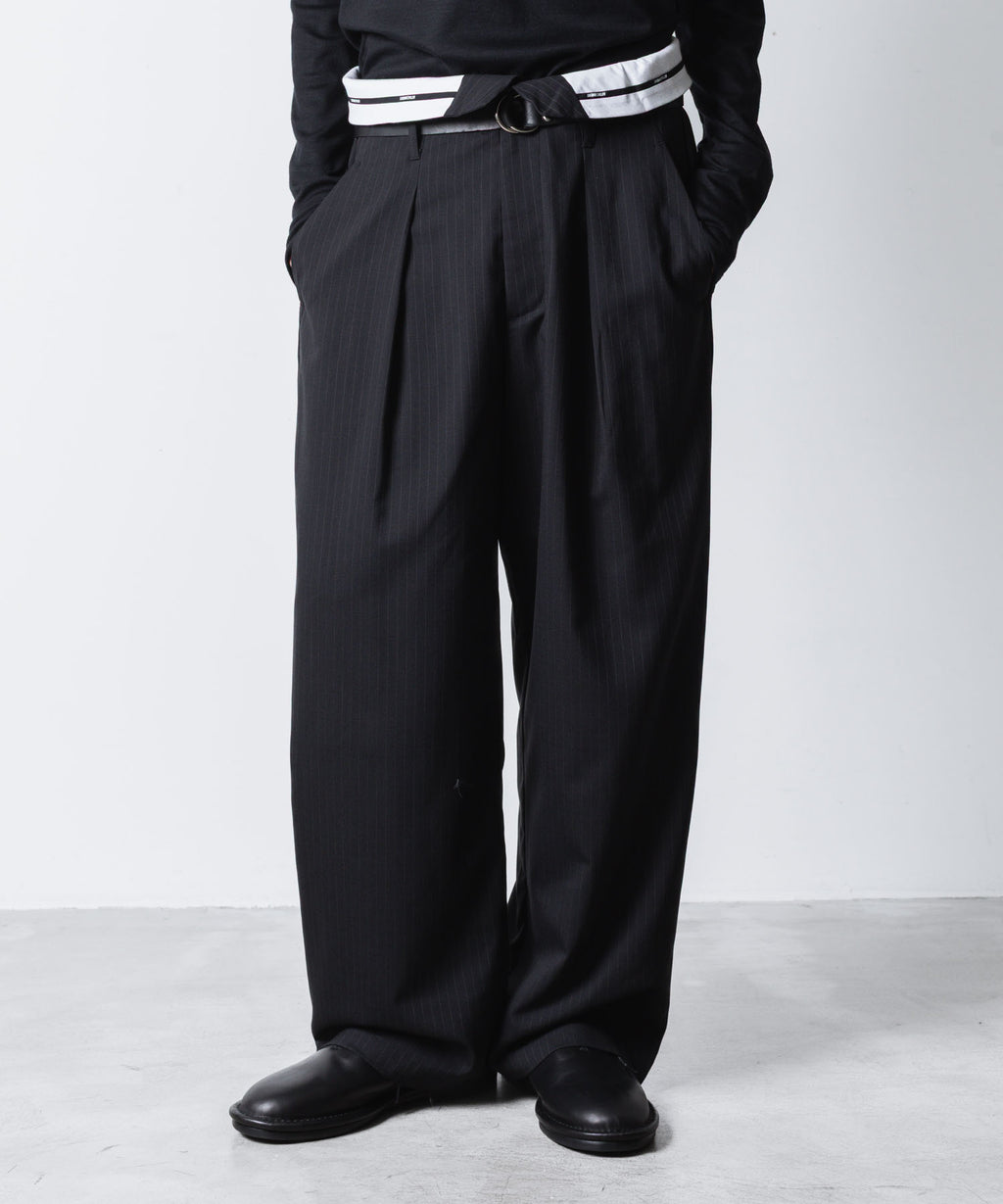 ATTACHMENT アタッチメントのT/W/SI STRETCH GABARDINE FLAP TROUSERS - S.BLACKの公式通販サイトsession福岡セレクトショップ
