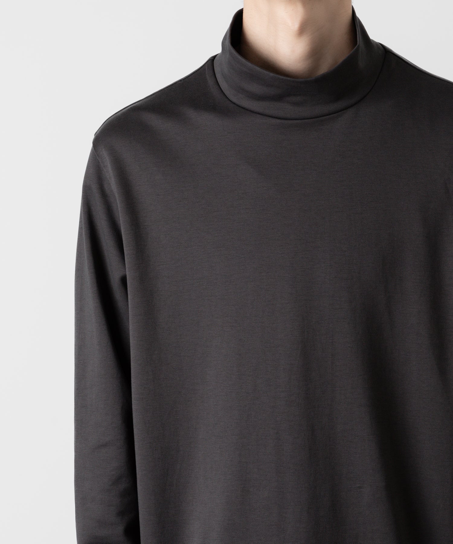 ATTACHMENT アタッチメントのCOTTON DOUBLE FACE SLIM FIT HIGHNECK L/S TEE - D.GRAY 公式通販サイトsession福岡セレクトショップ