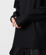 画像をギャラリービューアに読み込む, ATTACHMENT アタッチメントの限定TECH WOOL SMOOTH OVERSIZED L/S CUTOFF TEE - BLACKの公式通販サイトsession福岡セレクトショップ

