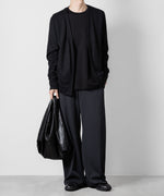 画像をギャラリービューアに読み込む, ATTACHMENT アタッチメントのPE STRETCH RIB WIDE LOUNGE TROUSERS - D.GRAY 公式通販サイトsession福岡セレクトショップ
