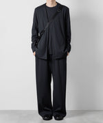 画像をギャラリービューアに読み込む, 【 ATTACHMENT 】PE STRETCH RIB WIDE LOUNGE TROUSERS - D.GRAY
