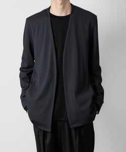 ATTACHMENT アタッチメントのPE STRETCH RIB COLLARLESS CARDIGAN - D.GRAY 公式通販サイトsession福岡セレクトショップ