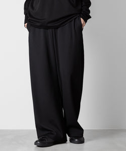 ATTACHMENT アタッチメントのPE STRETCH RIB WIDE LOUNGE TROUSERS - BLACK 公式通販サイトsession福岡セレクトショップ