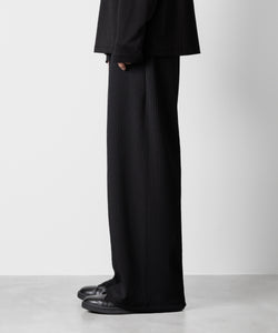 ATTACHMENT アタッチメントのPE STRETCH RIB WIDE LOUNGE TROUSERS - BLACK 公式通販サイトsession福岡セレクトショップ