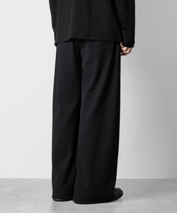 ATTACHMENT アタッチメントのPE STRETCH RIB WIDE LOUNGE TROUSERS - BLACK 公式通販サイトsession福岡セレクトショップ