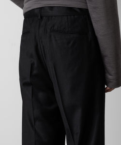 ATTACHMENT アタッチメントのWASHABLE WO/PE STRETCH SAXONY BELTED WIDE TROUSERS - BLACK 公式通販サイトsession福岡セレクトショップ