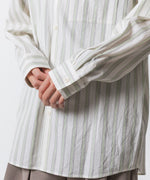 画像をギャラリービューアに読み込む, ATTACHMENT アタッチメントのCU/CO STRIPE TWILL BANDCOLLAR L/S SHIRT - S.GREENの公式通販サイトsession福岡セレクトショップ
