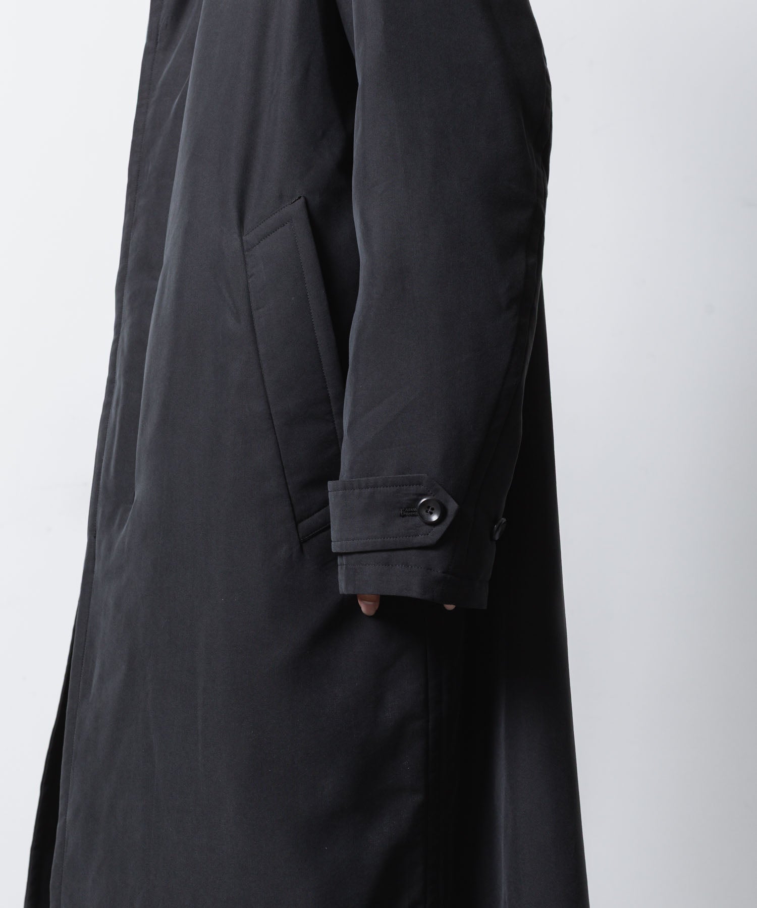 VEIN ヴェインのFIBRIL POPLIN PADDING BALMACAAN COAT - BLACKの公式通販サイトsession福岡セレクトショップ