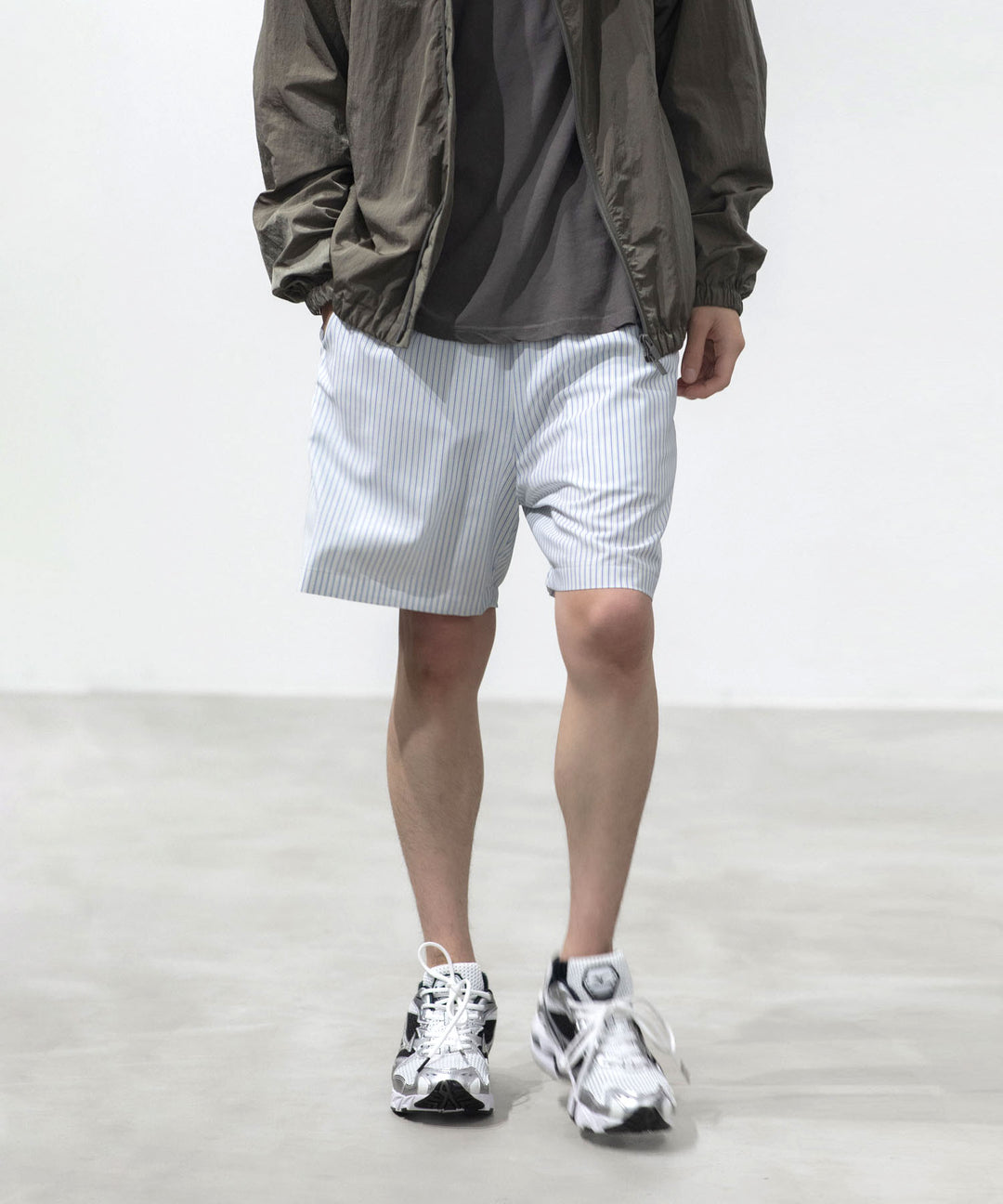 ATTACHMENT アタッチメントのWO/PE STRIPE EASY SHORTS - S.BLUEの公式通販サイトsession福岡セレクトショップ