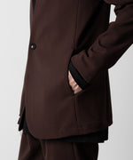 画像をギャラリービューアに読み込む, ATTACHMENT アタッチメントのPE STRETCH DOUBLE CLOTH COLLARLESS JACKET - BROWN 公式通販サイトsession福岡セレクトショップ
