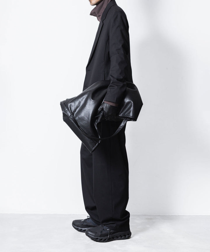 ATTACHMENT アタッチメントのT/W/SI STRETCH GABARDINE 1TUCK EASY TROUSERS - S.BLACKの公式通販サイトsession福岡セレクトショップ