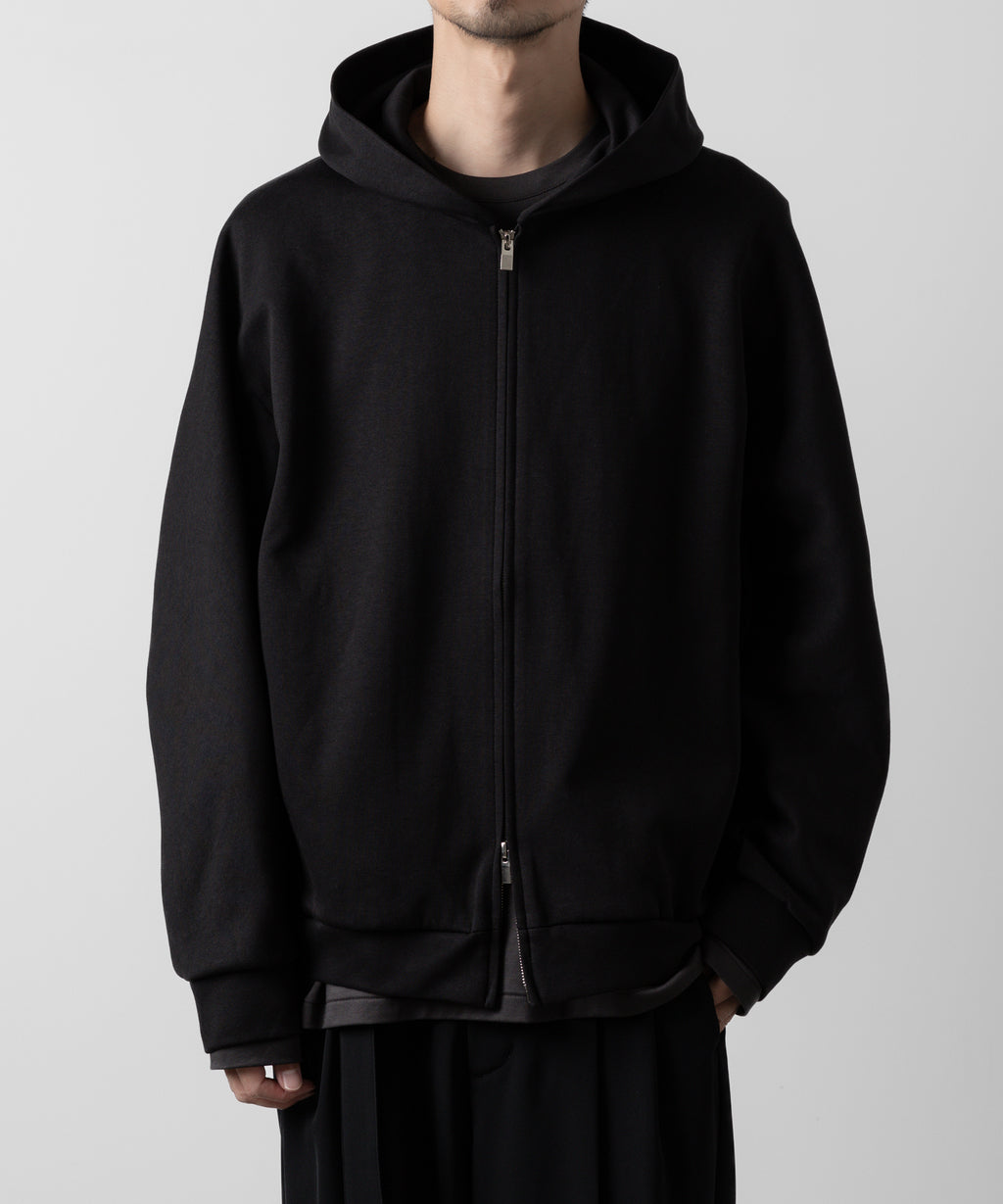 ATTACHMENT アタッチメントのCO/PE DOUBLE KNIT ZIP UP HOODIE - BLACK 公式通販サイトsession福岡セレクトショップ