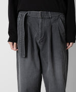 画像をギャラリービューアに読み込む, ATTACHMENT アタッチメントの11oz DENIM BELTED TAPERED FIT TROUSERS - BLACK 公式通販サイトsession福岡セレクトショップ
