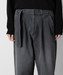 ATTACHMENT アタッチメントの11oz DENIM BELTED TAPERED FIT TROUSERS - BLACK 公式通販サイトsession福岡セレクトショップ