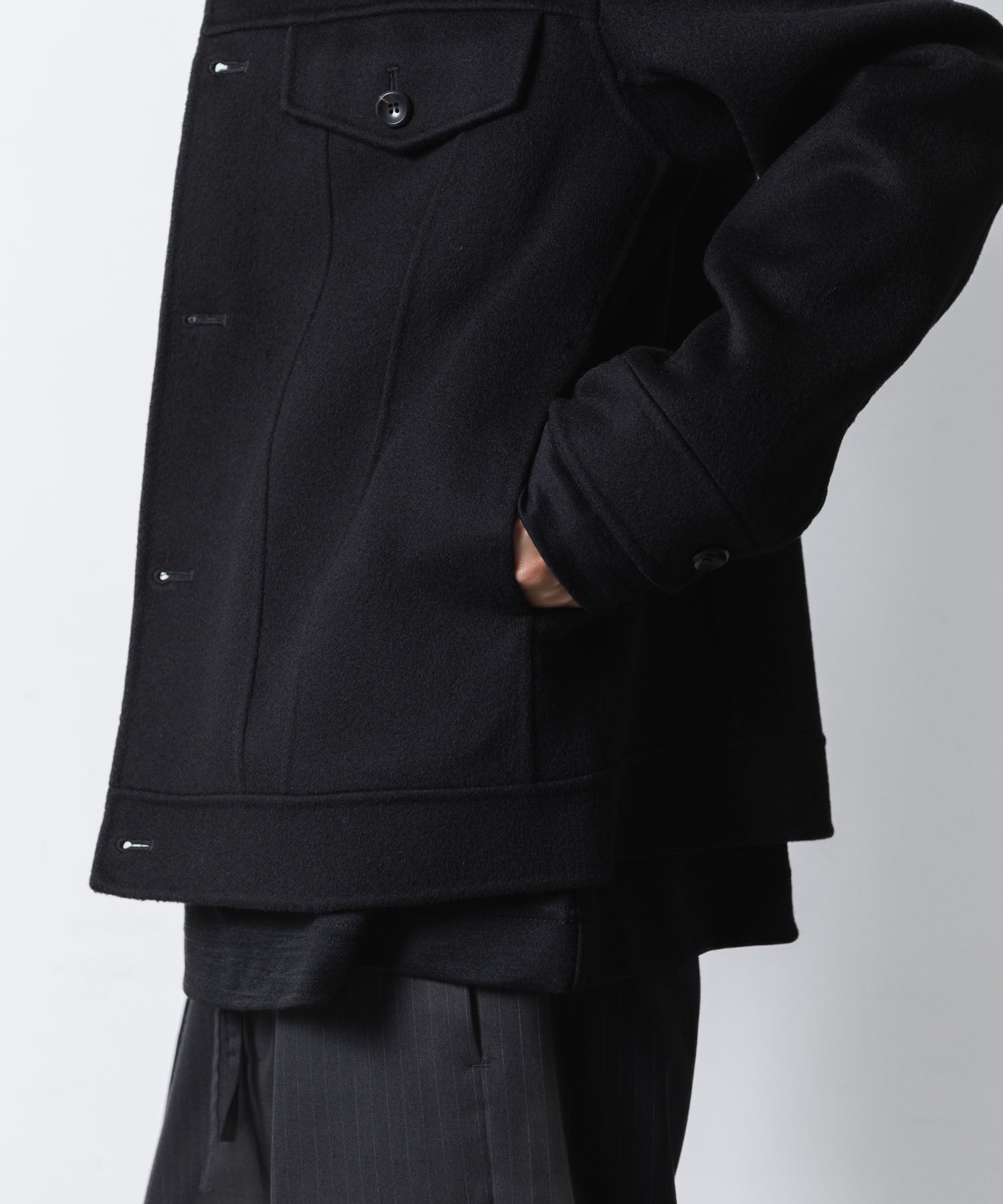 ATTACHMENT アタッチメントのWO/CA DOUBLE FACE BEAVER TRACKER JACKET - BLACKの公式通販サイトsession福岡セレクトショップ