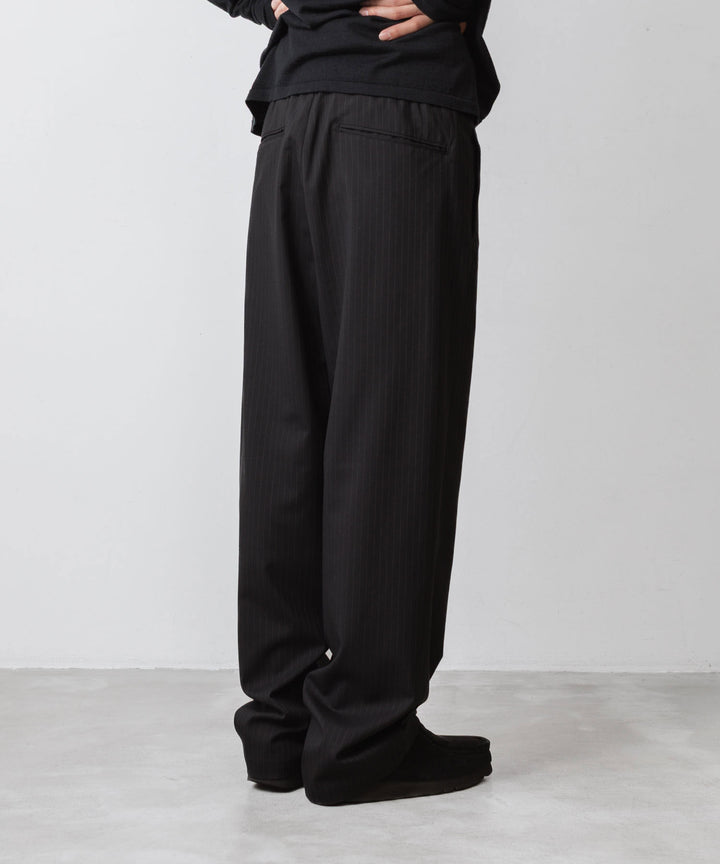ATTACHMENT アタッチメントのT/W/SI STRETCH GABARDINE 1TUCK EASY TROUSERS - S.BLACKの公式通販サイトsession福岡セレクトショップ