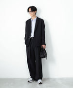 画像をギャラリービューアに読み込む, ATTACHMENT アタッチメントのPE STRETCH DOUBLE CLOTH BELTED STRAIGHT TROUSERS - BLACKの公式通販サイトsession福岡セレクトショップ
