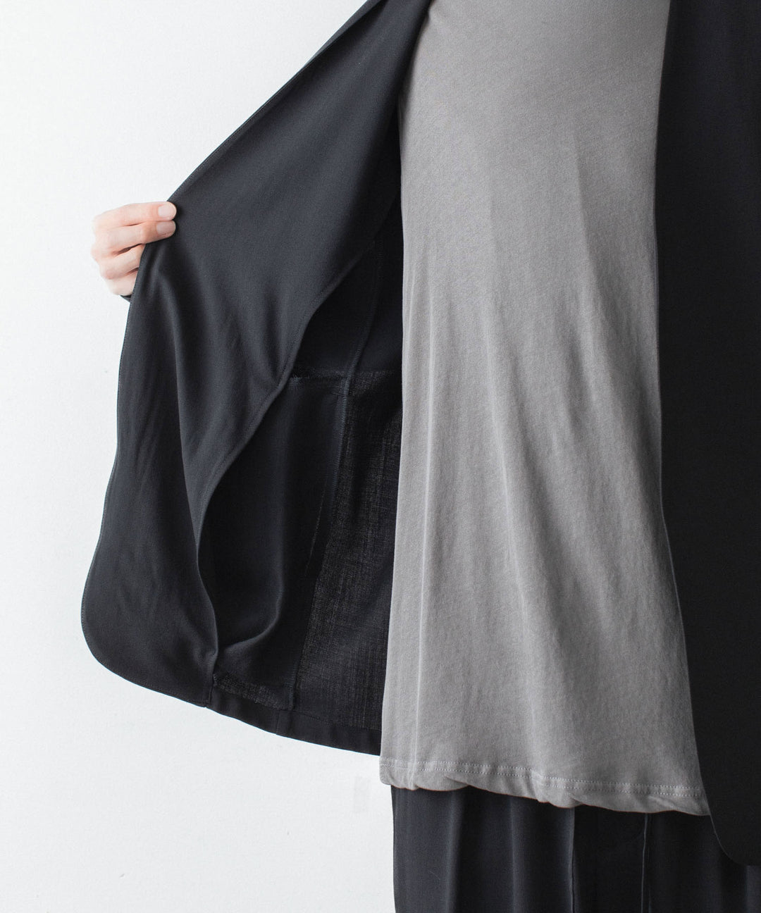 ATTACHMENT アタッチメントの2/90 WO TWIST TWILL COLLARLESS JKT - BLACKの公式通販サイトsession福岡セレクトショップ