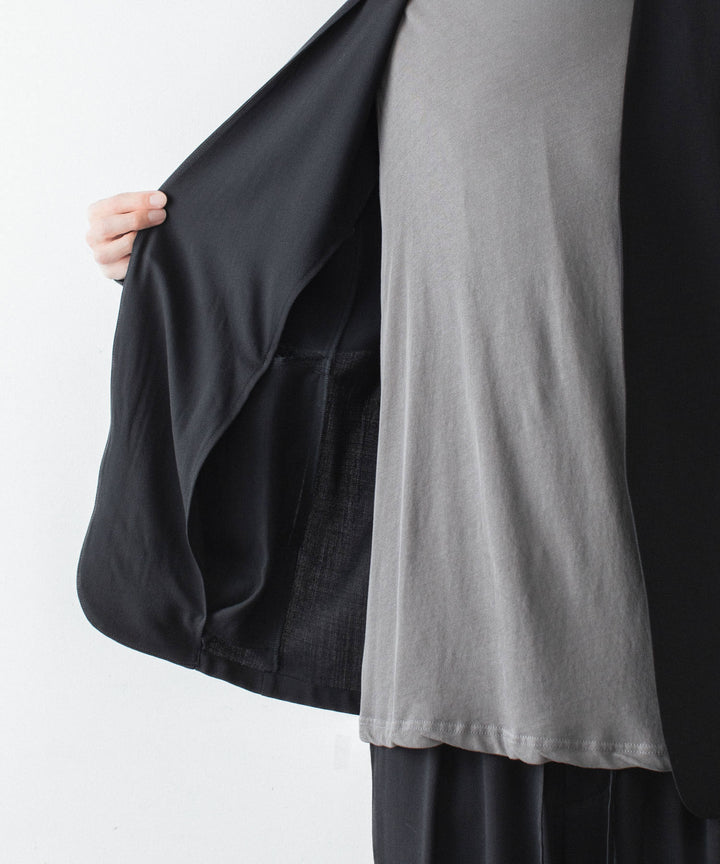 ATTACHMENT アタッチメントの2/90 WO TWIST TWILL COLLARLESS JKT - BLACKの公式通販サイトsession福岡セレクトショップ
