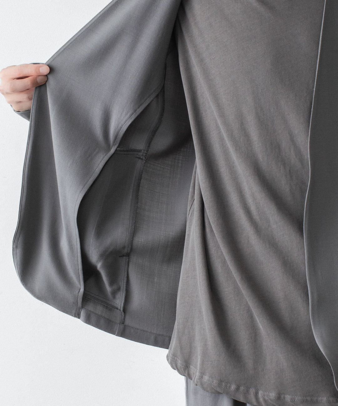 ATTACHMENT アタッチメントの2/90 WO TWIST TWILL COLLARLESS JKT - GRAYの公式通販サイトsession福岡セレクトショップ