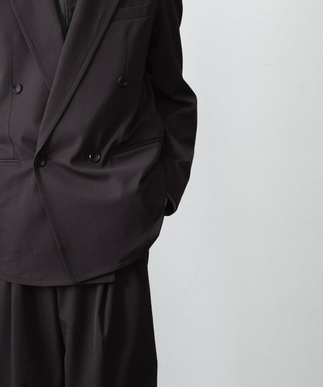 ATTACHMENT アタッチメントのPE/CO/LI DRY TWILL DOUBLE-BREASTED JKT - BLACKの公式通販サイトsession福岡セレクトショップ