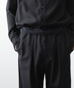 画像をギャラリービューアに読み込む, VEIN ヴェインの3/60 HIGH TWIST WOOL TRO EASY TROUSERS - BLACKの公式通販サイトsession福岡セレクトショップ
