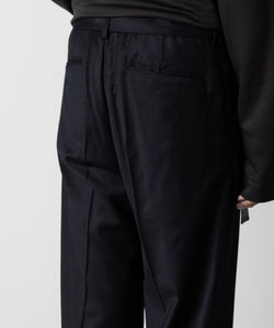 ATTACHMENT アタッチメントのWASHABLE WO/PE STRETCH SAXONY BELTED WIDE TROUSERS - NAVY 公式通販サイトsession福岡セレクトショップ