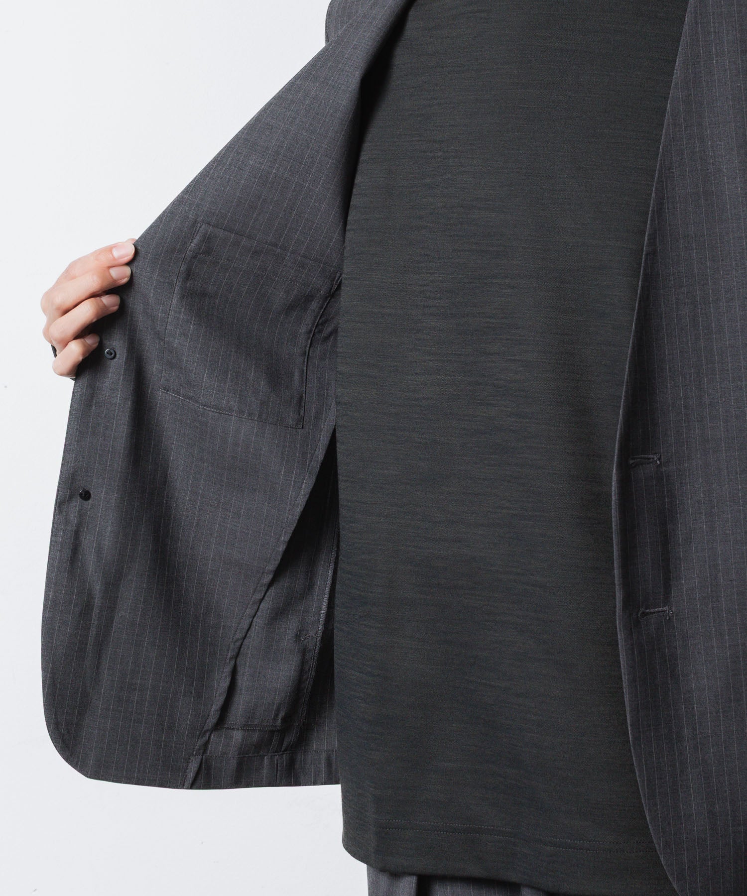ATTACHMENT アタッチメントのT/W/SI STRETCH GABARDINE COLLARLESS JKT - S.GRAYの公式通販サイトsession福岡セレクトショップ