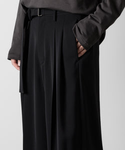 ATTACHMENT アタッチメントのSORIBIA TWILL BELTED WIDE TROUSERS-BLACKの公式通販サイトsession福岡セレクトショップ