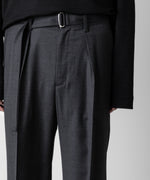 画像をギャラリービューアに読み込む, ATTACHMENT アタッチメントのWASHABLE WO/PE STRETCH SAXONY BELTED WIDE TROUSERS - D.GRAY 公式通販サイトsession福岡セレクトショップ
