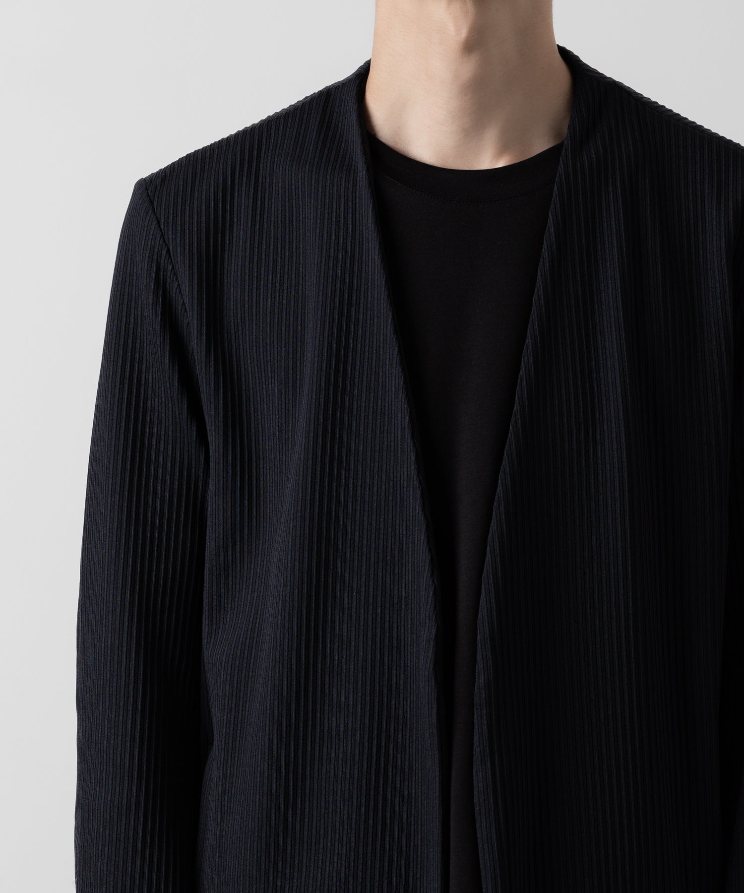 ATTACHMENT アタッチメントのPE STRETCH RIB COLLARLESS CARDIGAN - D.NAVY 公式通販サイトsession福岡セレクトショップ