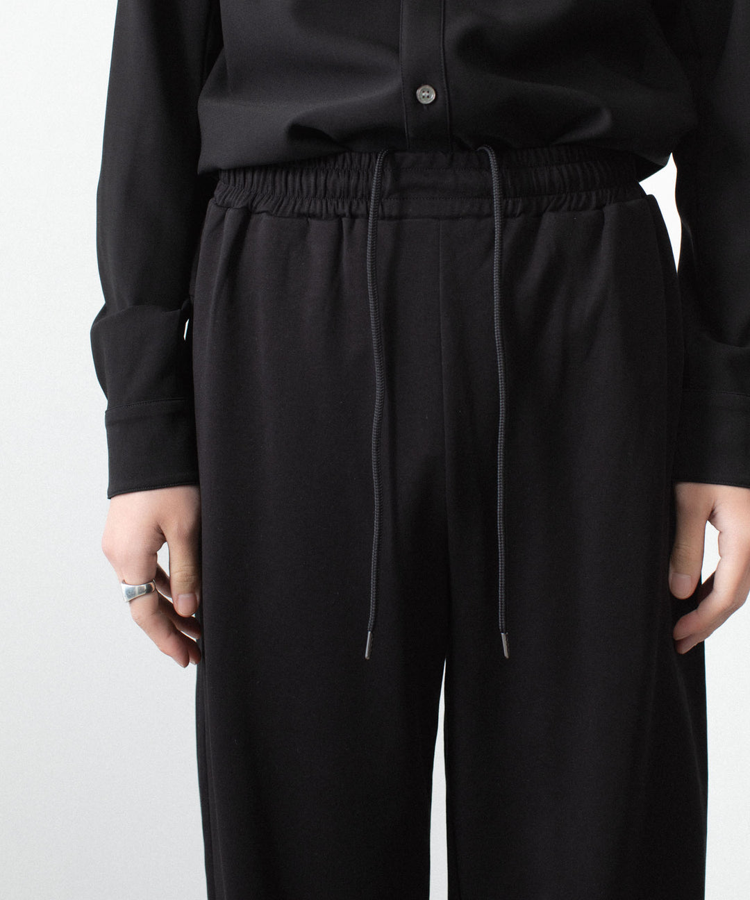 ATTACHMENT アタッチメントのCOTTON DOUBLE FACE LOUNGE TROUSERS - BLACKの公式通販サイトsession福岡セレクトショップ