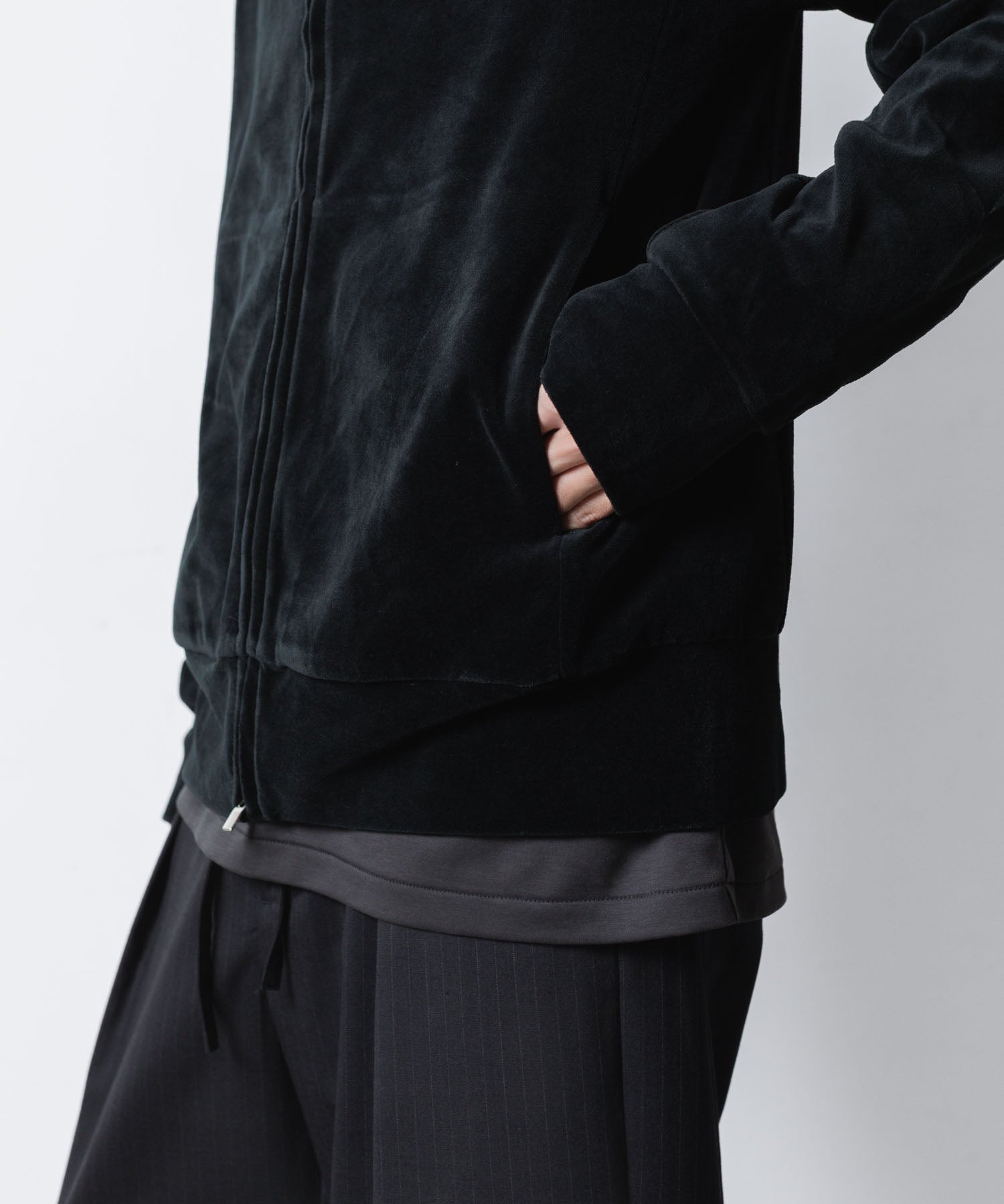 ATTACHMENT アタッチメントのCO/PE VELOR JERSEY TRACK JACKET - BLACKの公式通販サイトsession福岡セレクトショップ