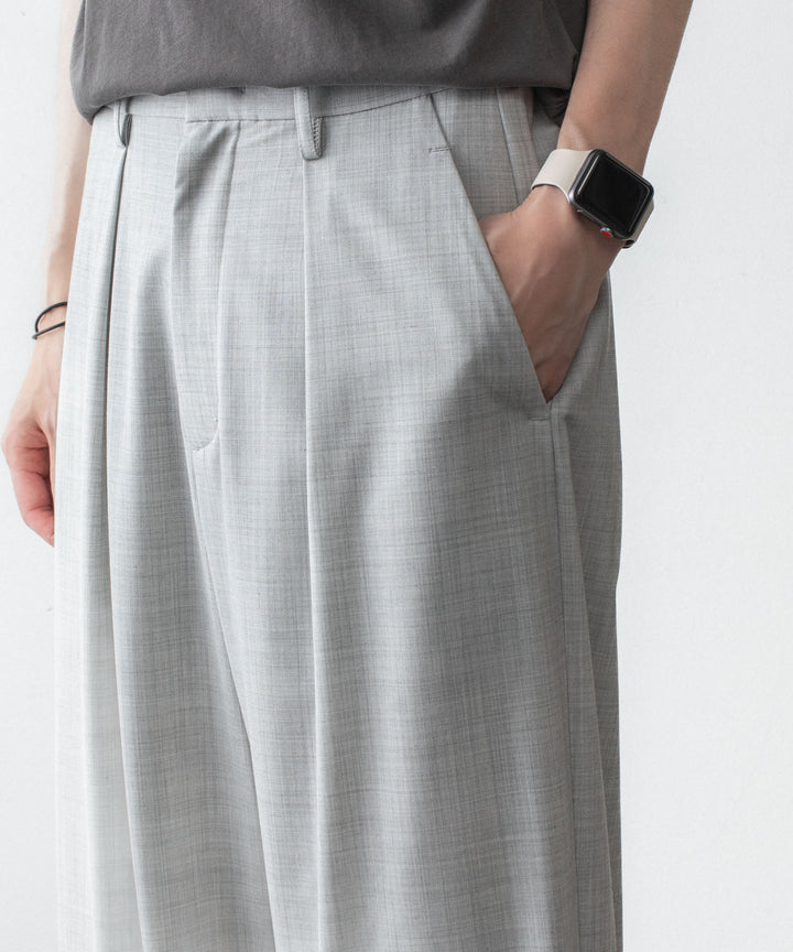 ATTACHMENT アタッチメントのWO/TA STRETCH TRO 1TUCK WIDE TROUSERS - X.GRAYの公式通販サイトsession福岡セレクトショップ