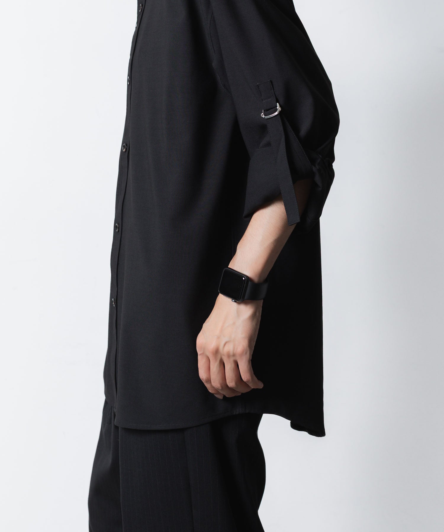 ATTACHMENT アタッチメントのPE/RY STRETCH TROPICAL STRAP SLEEVE L/S SHIRT - BLACKの公式通販サイトsession福岡セレクトショップ
