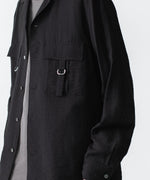 画像をギャラリービューアに読み込む, ATTACHMENT アタッチメントのLY/SI LAWN PATCH POCKET OPEN COLLAR L/S SHIRT - BLACKの公式通販サイトsession福岡セレクトショップ
