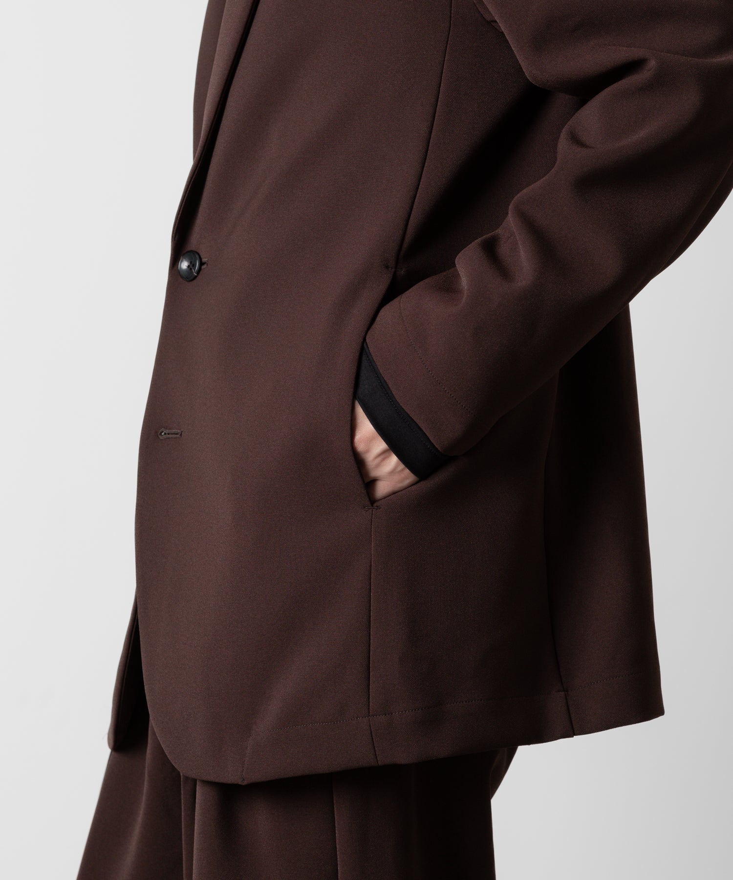 ATTACHMENT アタッチメントのPE STRETCH DOUBLE CLOTH OVERSIZED 2B JACKET - BROWN 公式通販サイトsession福岡セレクトショップ