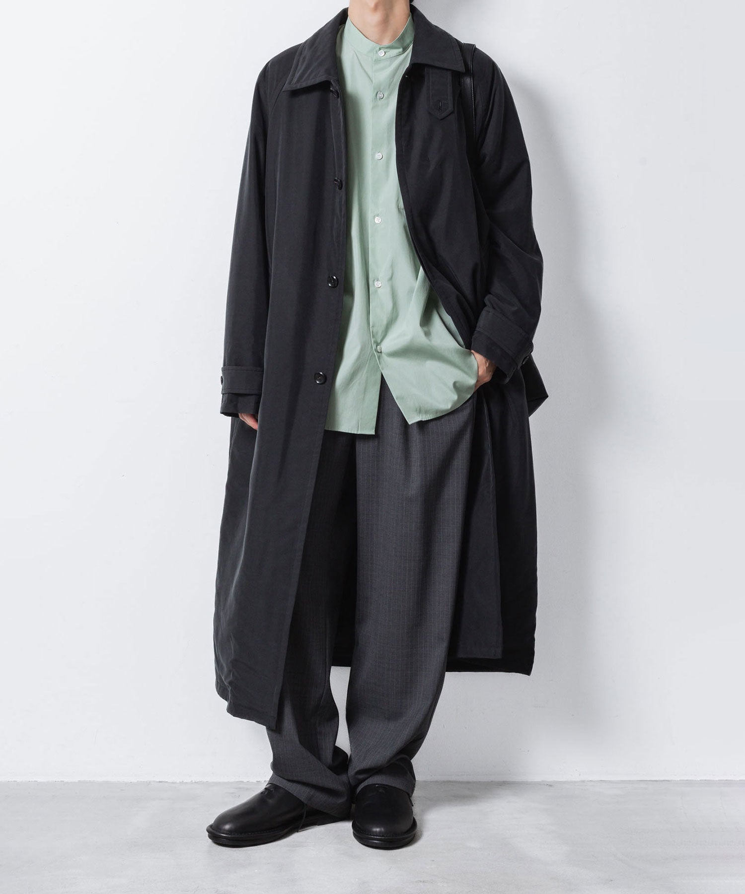 VEIN ヴェインのFIBRIL POPLIN PADDING BALMACAAN COAT - BLACKの公式通販サイトsession福岡セレクトショップ