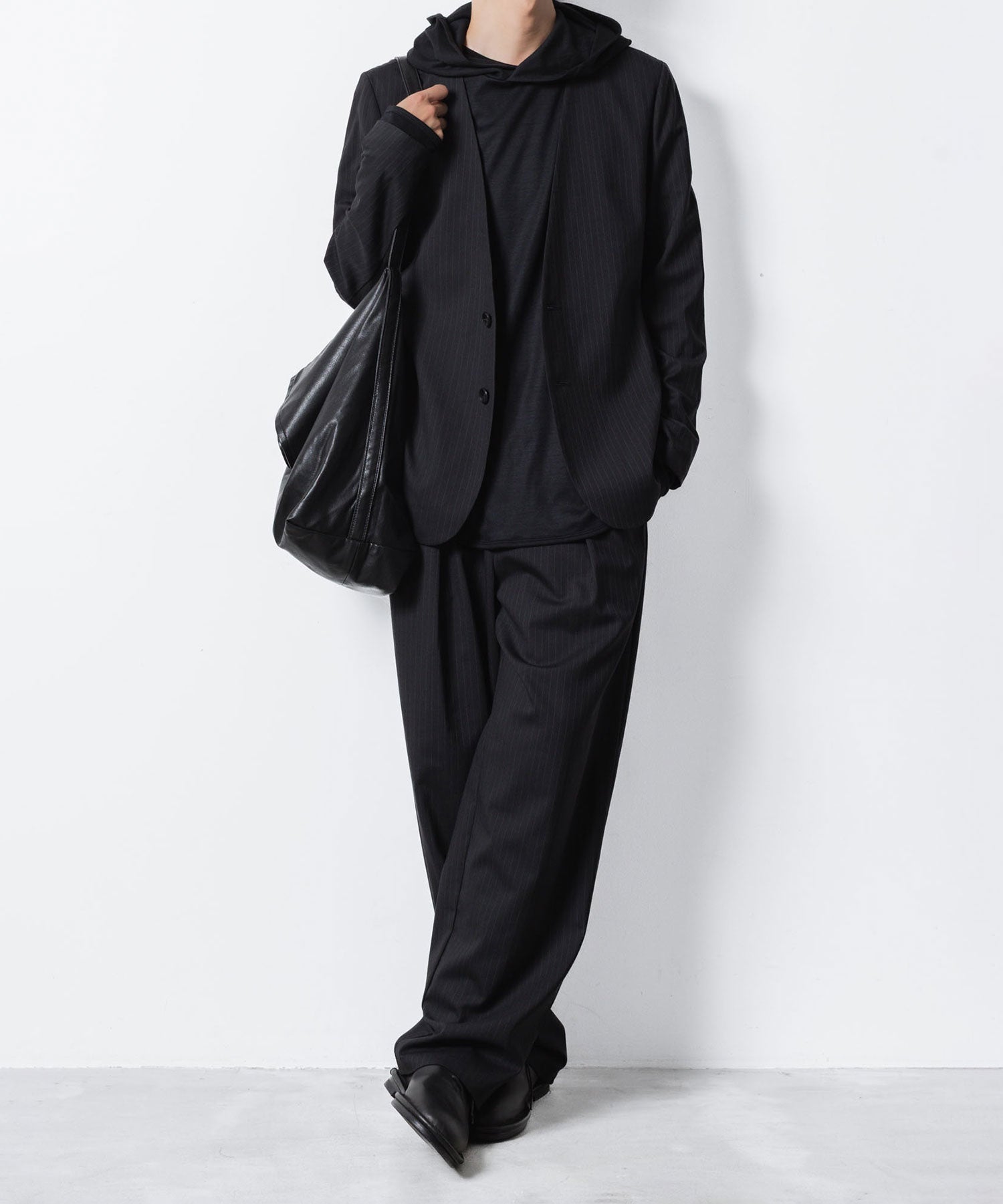 ATTACHMENT アタッチメントのT/W/SI STRETCH GABARDINE COLLARLESS JKT - S.BLACKの公式通販サイトsession福岡セレクトショップ