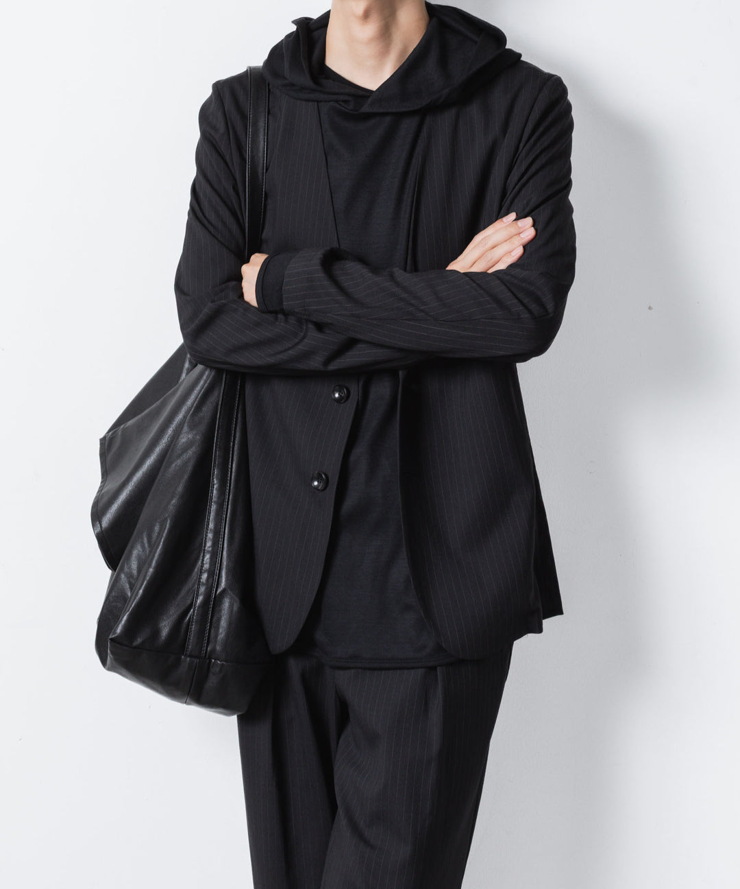 ATTACHMENT アタッチメントのT/W/SI STRETCH GABARDINE COLLARLESS JKT - S.BLACKの公式通販サイトsession福岡セレクトショップ