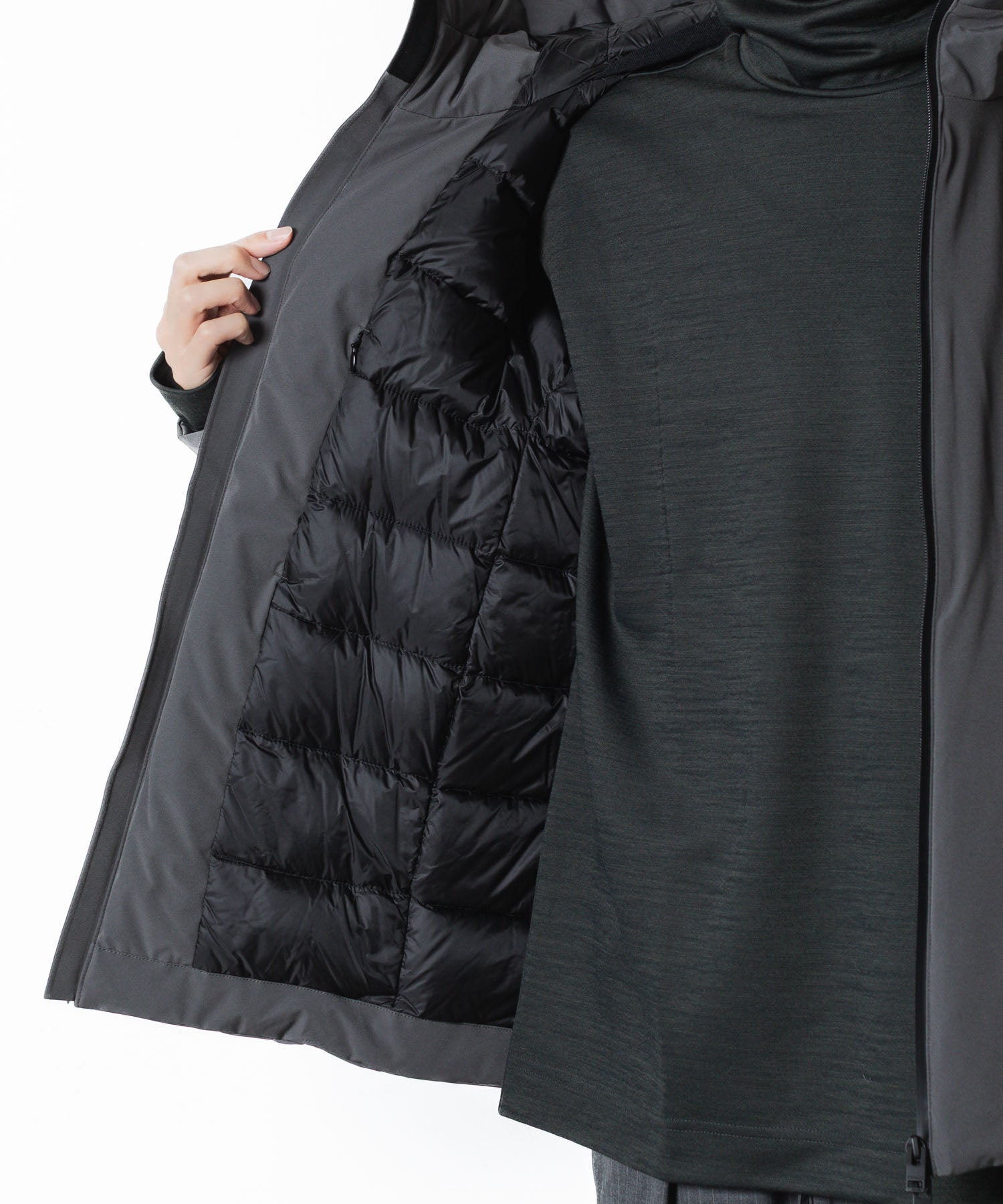 ATTACHMENT アタッチメントの3LAYER LIGHT TAFFETA HOODED DOWN JACKET - D.GRAYの公式通販サイトsession福岡セレクトショップ
